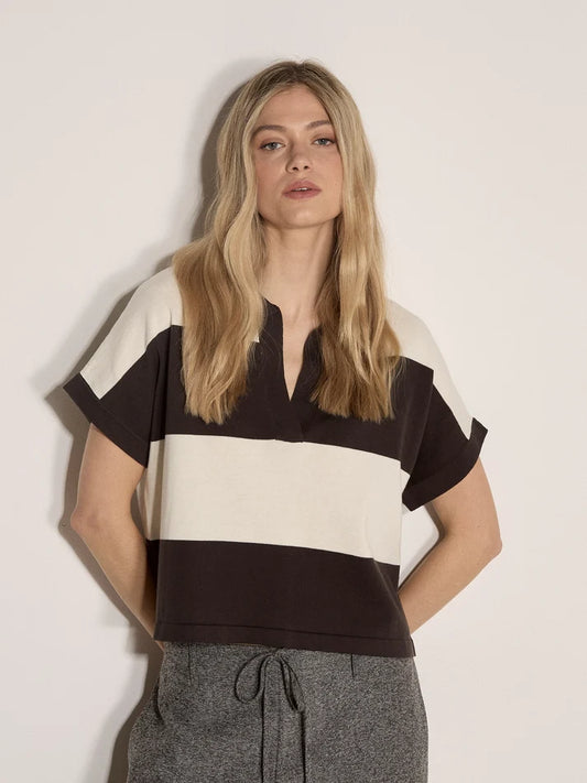 APRICOT Knitted Stripie Collar Rugby Shirt