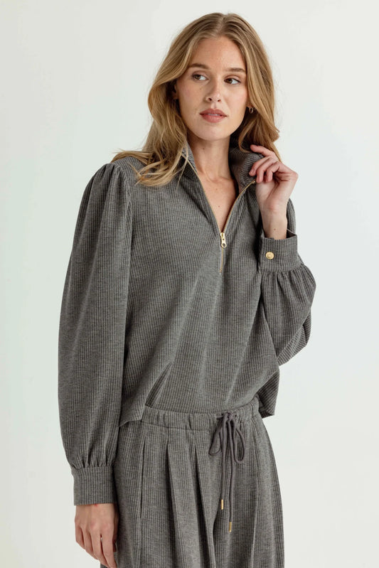 SUNDAYS Heather Pinstripe Vienna Popover Jacket